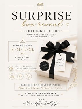 Mystery 📦 Clothing and accessories option Valued at $100 or more! 🫴🏼